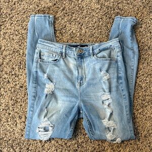Hollister Light Blue Distressed Skinny Jeans
